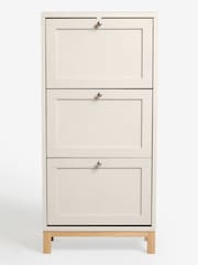 Cream Malvern Oak Effect Shoe Storage Cabinet - Image 5 of 9