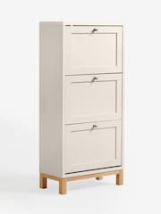 Cream Malvern Oak Effect Shoe Storage Cabinet - Image 6 of 9