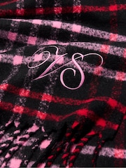 Victoria's Secret Red & Black Tartan Cosy Blanket Scarf - Image 2 of 2