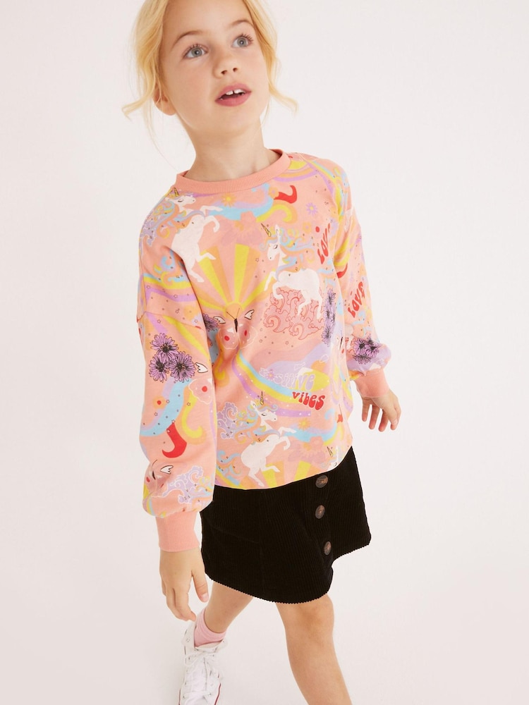 Orange Unicorn Cuffed Cosy Jersey Long Sleeved Top (3-16yrs) - Image 1 of 6 Orange Unicorn Cuffed Cosy Jersey Long Sleeved Top (3-16yrs) - Image 1 of 6