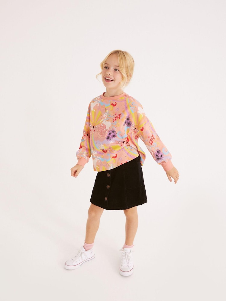 Orange Unicorn Cuffed Cosy Jersey Long Sleeved Top (3-16yrs) - Image 2 of 6 Orange Unicorn Cuffed Cosy Jersey Long Sleeved Top (3-16yrs) - Image 2 of 6