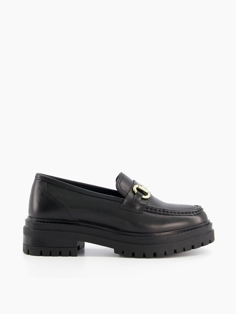 Buy Dune London Black Gallagher Chunky Snaffle Trim Loafers from