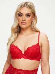 Ann Summers Red Sexy Lace Padded Plunge Bra - Image 2 of 11