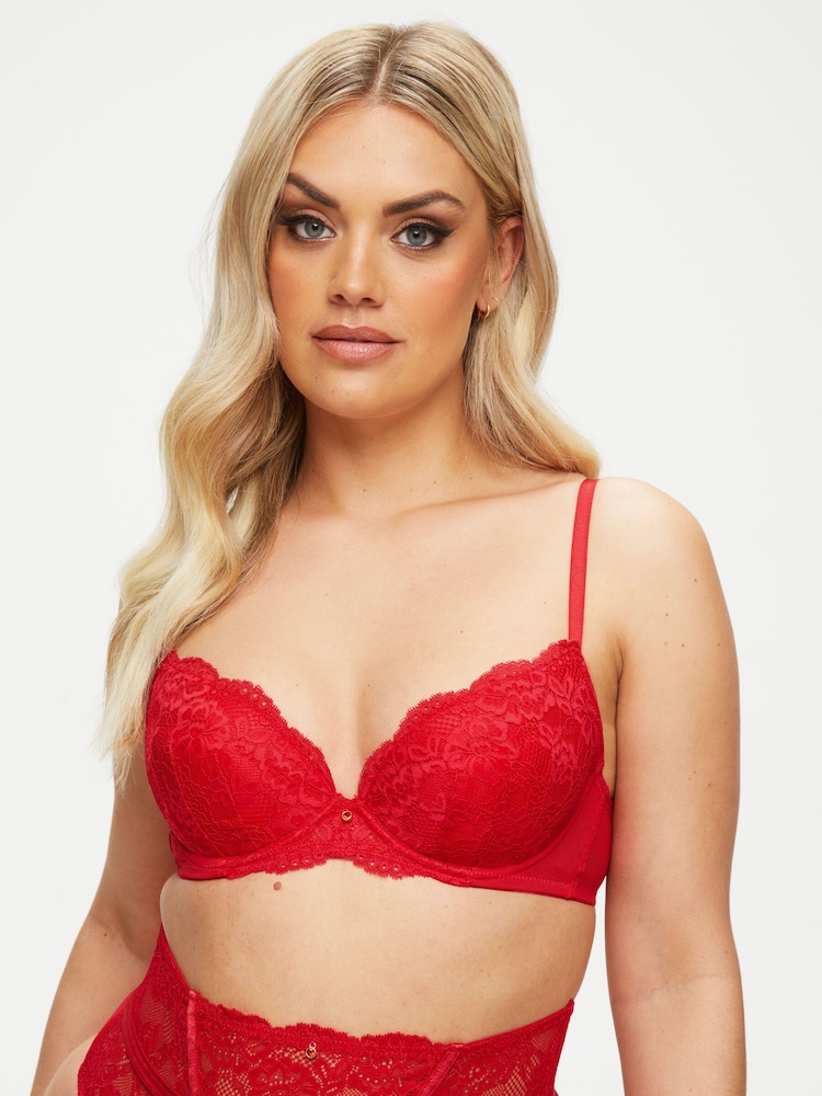 Ann Summers Red Sexy Lace Padded Plunge Bra - Image 2 of 11