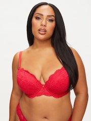 Ann Summers Red Sexy Lace Padded Plunge Bra - Image 4 of 11