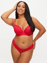 Ann Summers Red Sexy Lace Padded Plunge Bra - Image 9 of 11