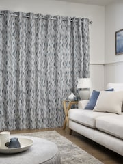 Next Tulip Jacquard Eyelet Lined Curtains - Image 2 of 6