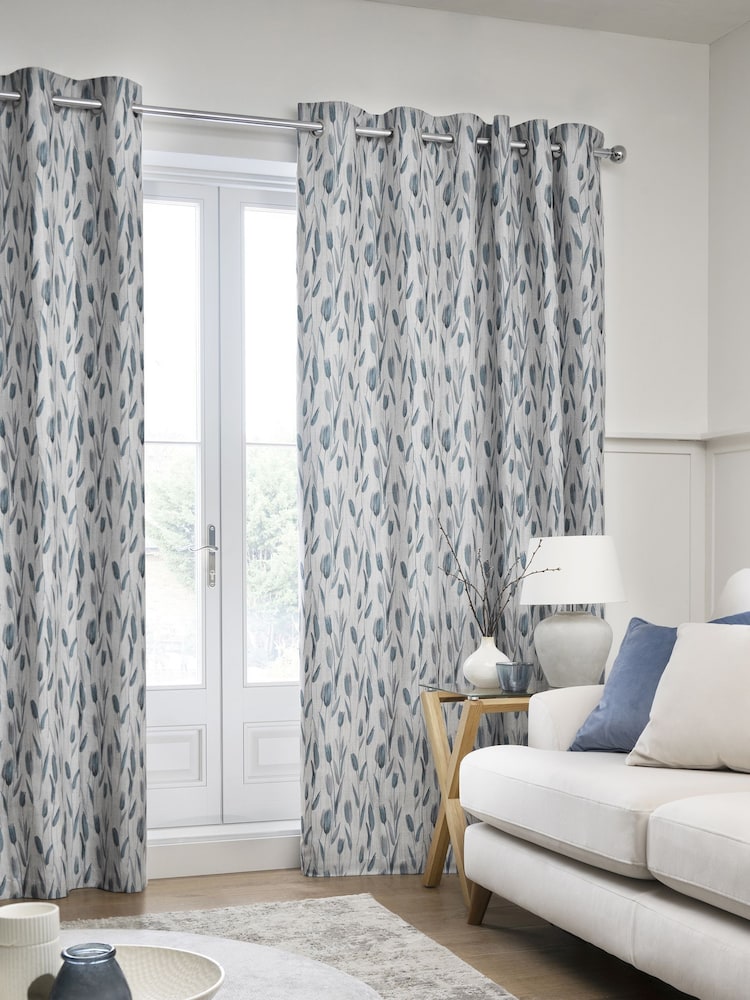 Next Tulip Jacquard Eyelet Lined Curtains - Image 3 of 6