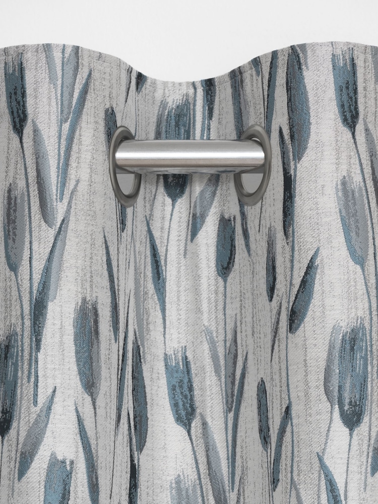 Next Tulip Jacquard Eyelet Lined Curtains - Image 4 of 6