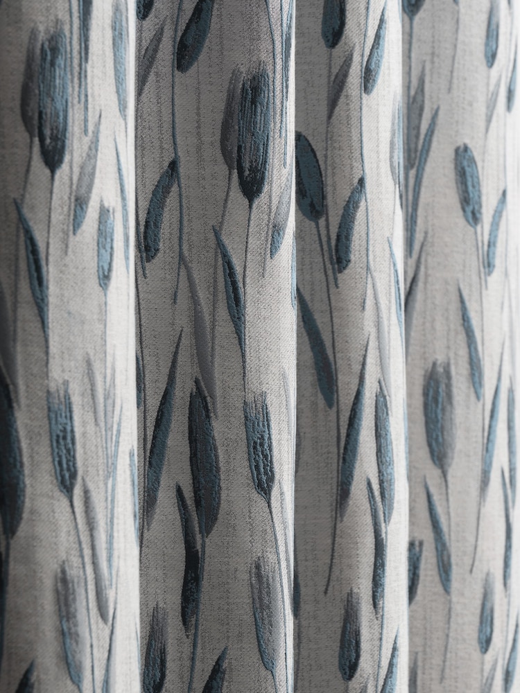 Next Tulip Jacquard Eyelet Lined Curtains - Image 5 of 6