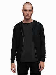 AllSaints Black 100% Cotton Brace Hoodie - Image 1 of 6