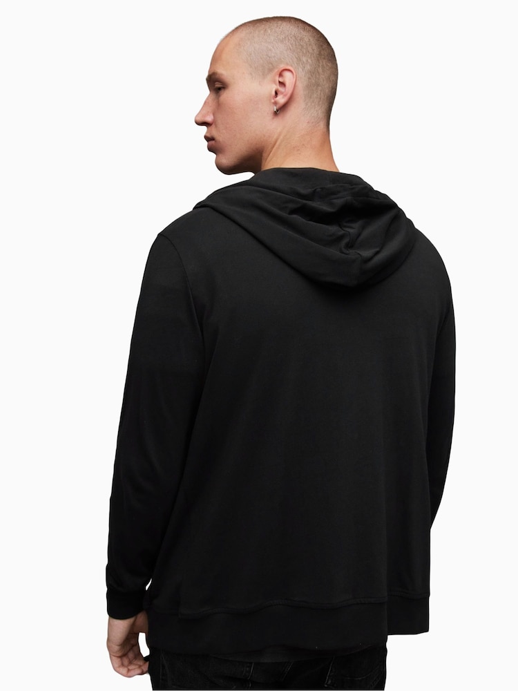 AllSaints Black 100% Cotton Brace Hoodie - Image 2 of 6