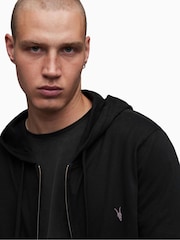 AllSaints Black 100% Cotton Brace Hoodie - Image 4 of 6