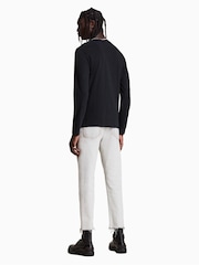 Черный - Длинная футболка с вырезомAllsaints из % хлопка 100 - Image 2 of 5