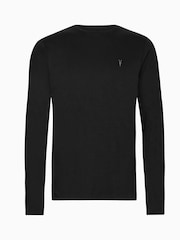 Черный - Длинная футболка с вырезомAllsaints из % хлопка 100 - Image 5 of 5