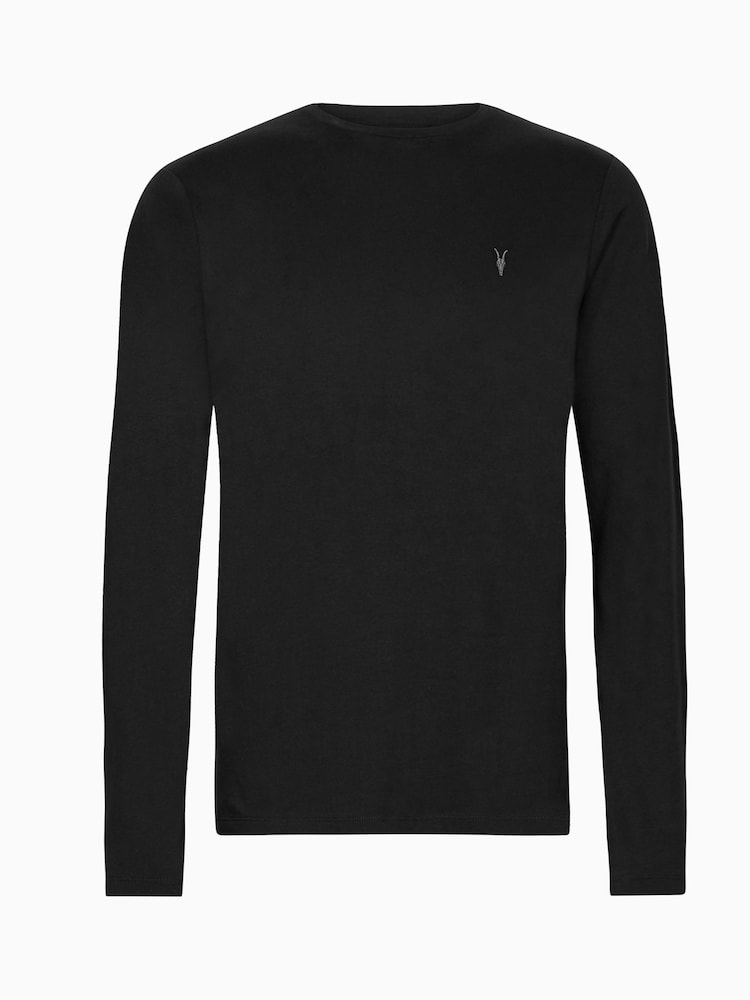 Черный - Длинная футболка с вырезомAllsaints из % хлопка 100 - Image 5 of 5