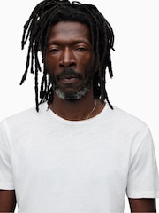 AllSaints White Figure Short Sleeve Crew 100% Cotton T-Shirt - Image 4 of 5