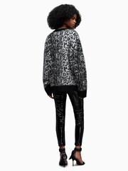 AllSaints Black Cora Shine Leggings - Image 2 of 5