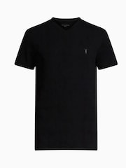 أسود - تيشرت Tonic قطن 100% بياقة حرف V من AllSaints - صورة 6 من 6