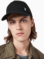 AllSaints Black Fen Baseball 100% Cotton Cap - Image 1 of 7