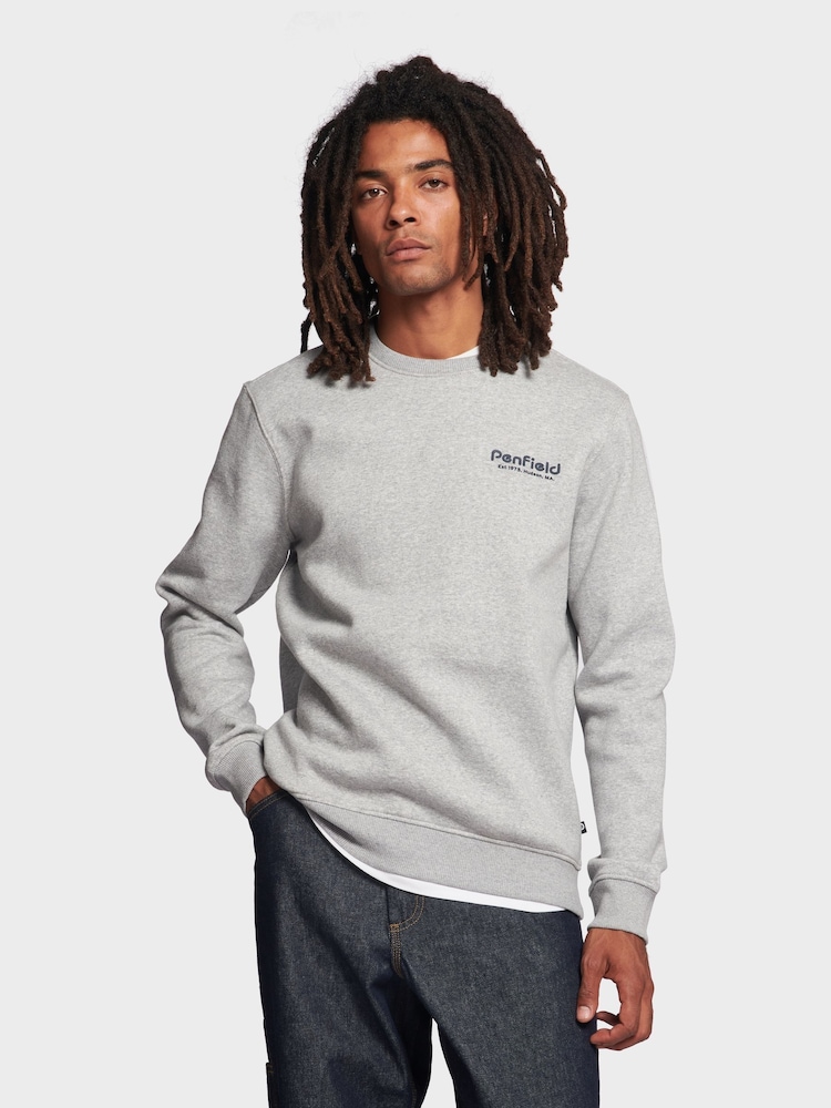 Penfield Grey Hudson Script Crew Neck Long Sleeved Sweater - Image 1 of 7