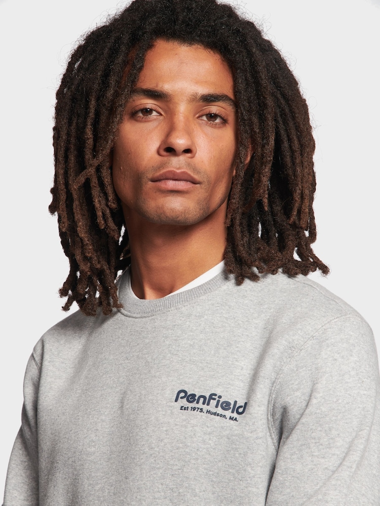 Penfield Grey Hudson Script Crew Neck Long Sleeved Sweater - Image 4 of 7