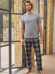 Grey/Black Check Motion Flex Cosy Pyjama Set - Image 5 of 8