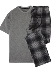 Grey/Black Check Motion Flex Cosy Pyjama Set - Image 6 of 8