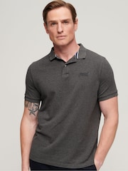 Superdry Dark Grey Classic Pique Polo Shirt - Image 1 of 6