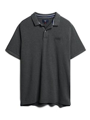 Superdry Dark Grey Classic Pique Polo Shirt - Image 4 of 6