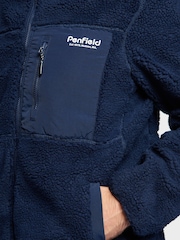 Penfield Blue Bear Outdoor Borg Zip Thru Coat Jacket - Image 6 of 8