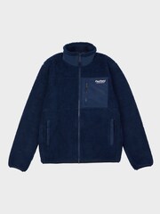 Penfield Blue Bear Outdoor Borg Zip Thru Coat Jacket - Image 7 of 8