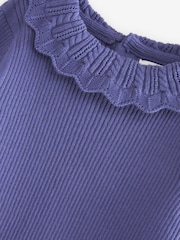 Blau - Pullover mit Pointelle-Ausschnitt (3M.–7J.) - Bild 3 von 3