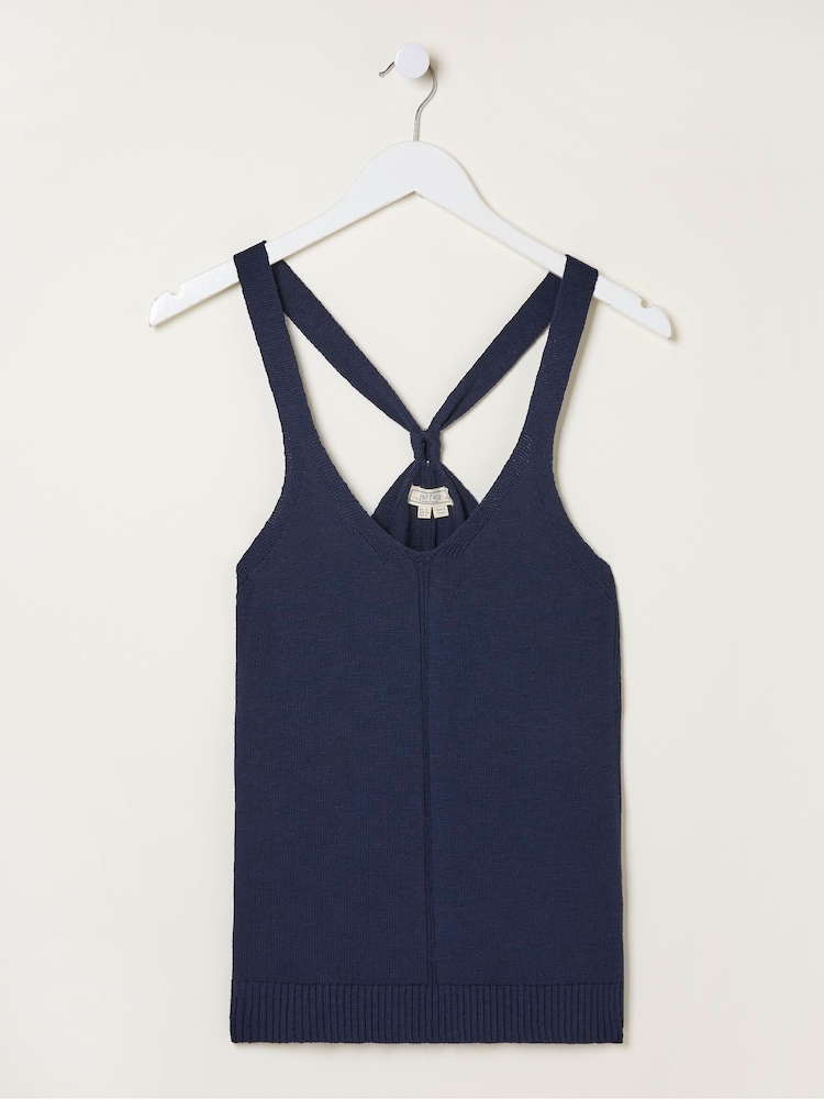 FatFace Blue Harriet Knitted Halter Cami Top - Image 5 of 5