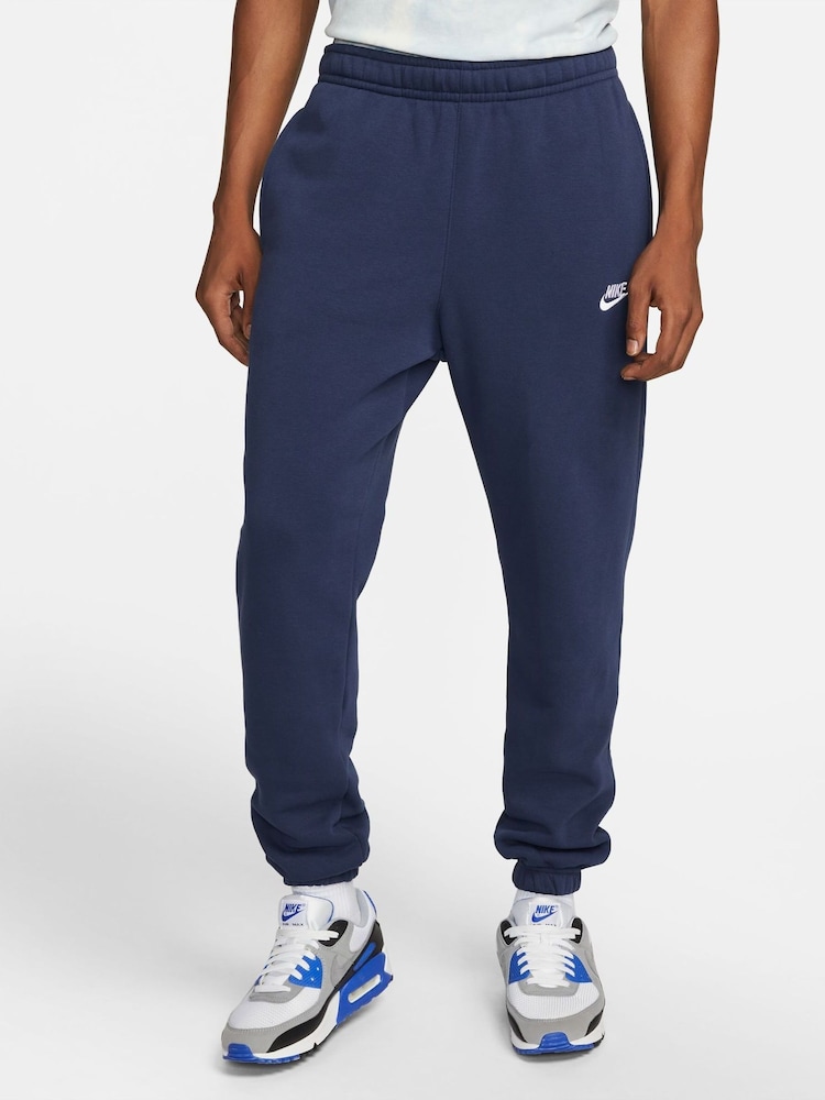 Nike Navy Club Cuffed Joggers - Image 1 of 15