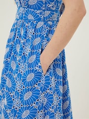 FatFace Blue Jayden Broderie Midi Dress - Image 4 of 6