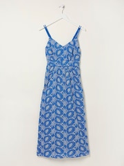FatFace Blue Jayden Broderie Midi Dress - Image 6 of 6