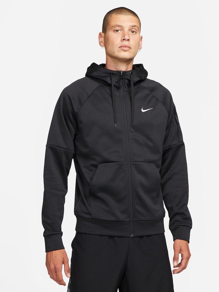 Przeglądaj Czarny Bluza treningowa Nike Therma-FIT z zamkiem i