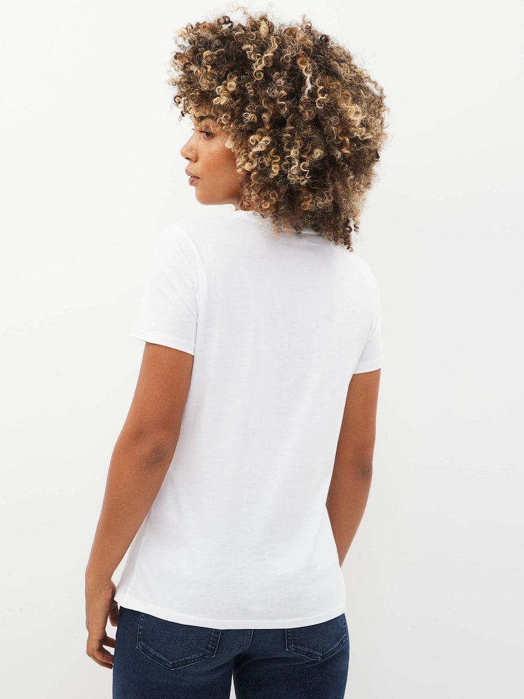 BOSS White Logo Print T-Shirt - Image 2 of 4
