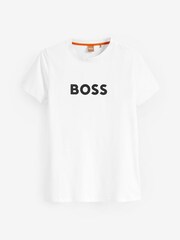BOSS White Logo Print T-Shirt - Image 4 of 4