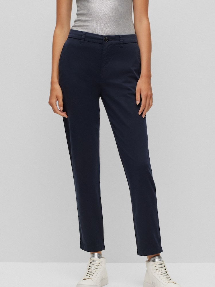 BOSS Blue Tachini Slim Fit Cigarette Trousers - Image 1 of 5