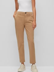 BOSS Natural Tachini Slim Fit Cigarette Trousers - Image 1 of 5