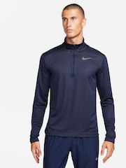 Marineblau - Nike Pacer Lauftop mit kurzem Reißverschluss - Bild 1 von 8