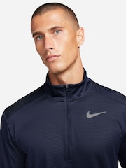 Marineblau - Nike Pacer Lauftop mit kurzem Reißverschluss - Bild 4 von 8