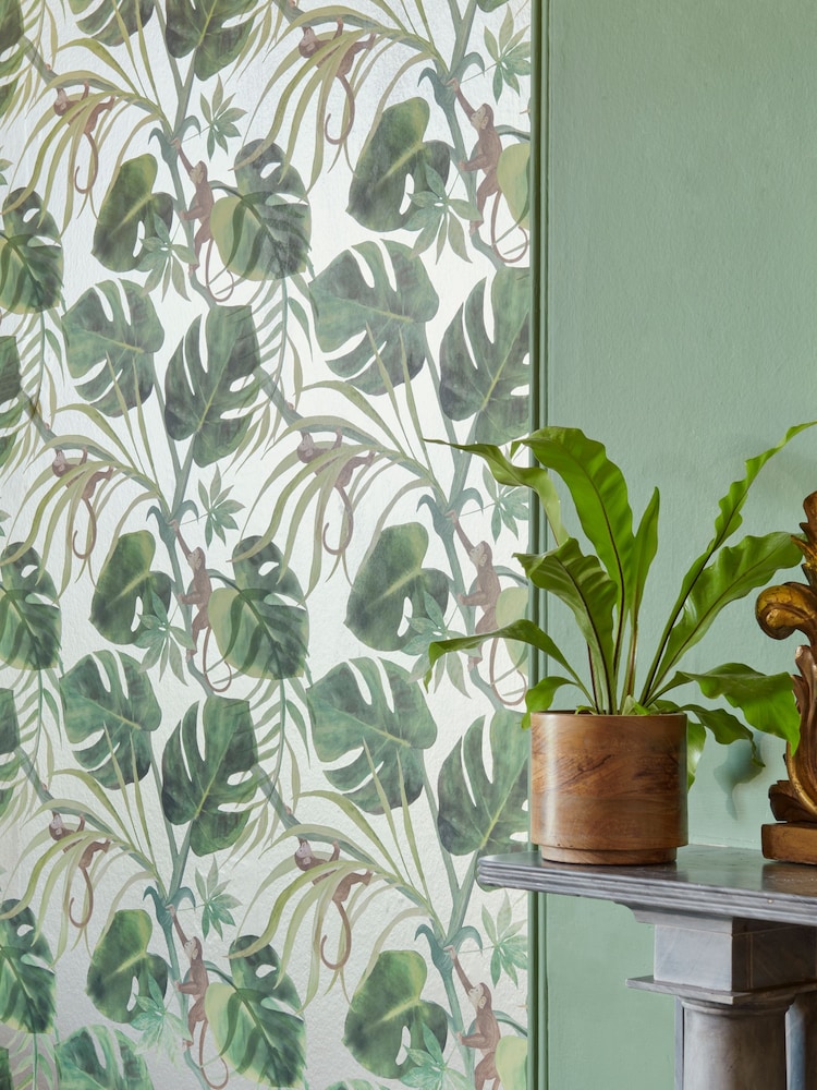 Clarke and Clarke Monkey Business Ebony 10.05M Wallpaper - Image 3 of 3