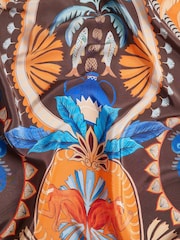River Island Orange Samie Elishi Palm Print Scarf - Image 5 of 6
