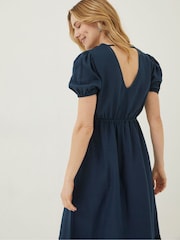 FatFace Blue Vivvie Linen Midi Dress - Image 4 of 6