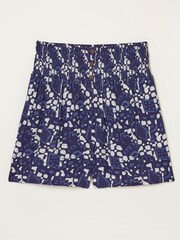 FatFace Blue Geo Batik Shirred Shorts - Image 5 of 5