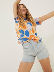 FatFace Blue Paige Denim Shorts - Image 1 of 5