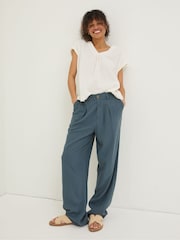 FatFace Blue Portloe Cropped Trousers - Image 1 of 4